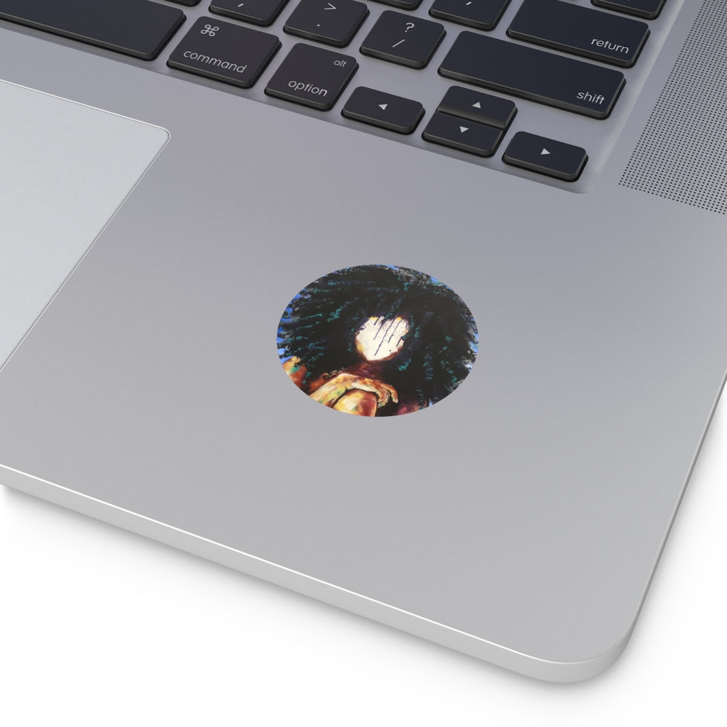 Naturally I BLUE Round Vinyl Stickers