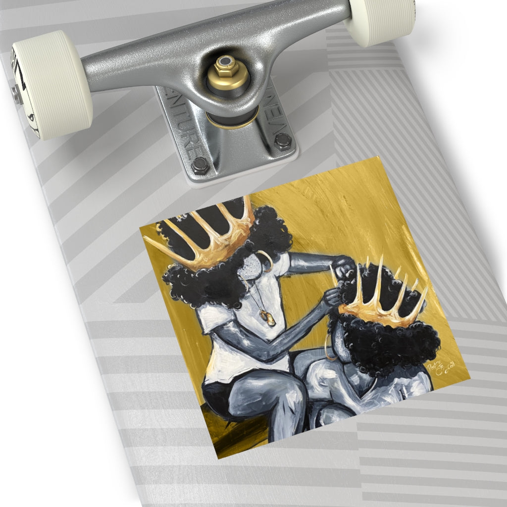 Naturally Queens GOLD Square Vinyl Stickers