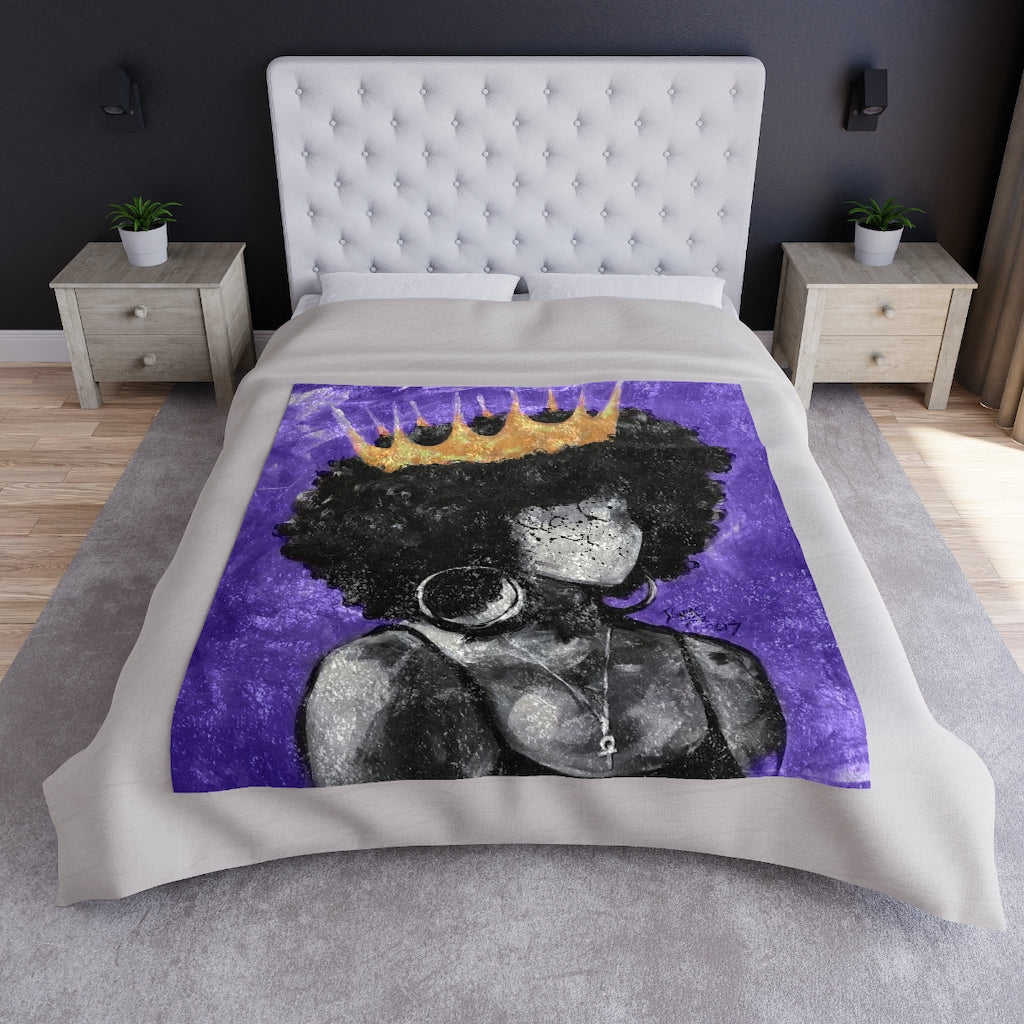 Naturally Queen II PURPLE Crushed Velvet Blanket