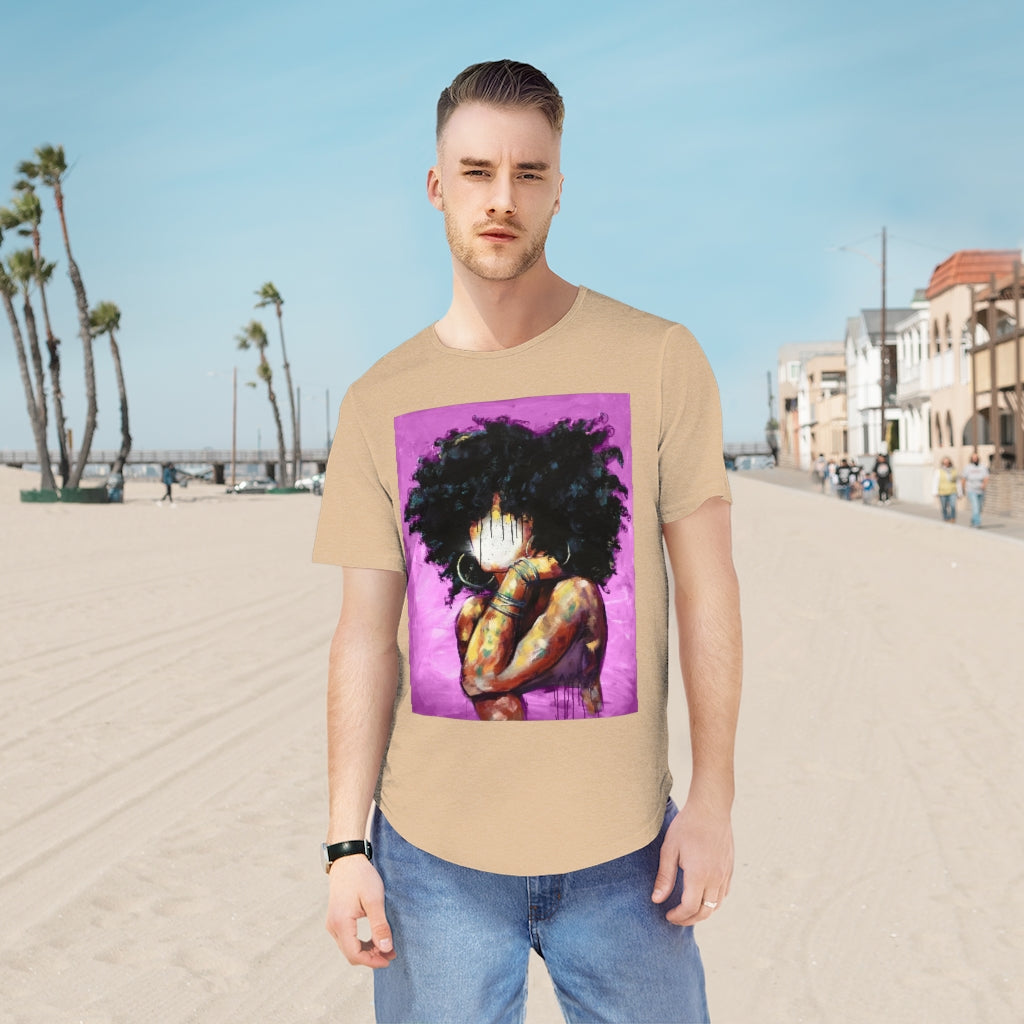 Naturally II PINK Men's Jersey Curved Hem Tee