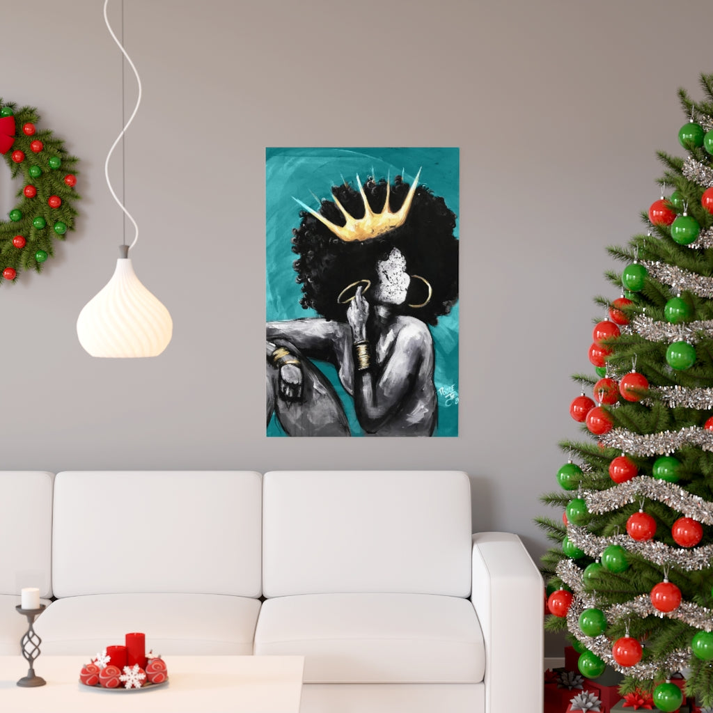 Naturally Queen VI TEAL Premium Matte vertical posters