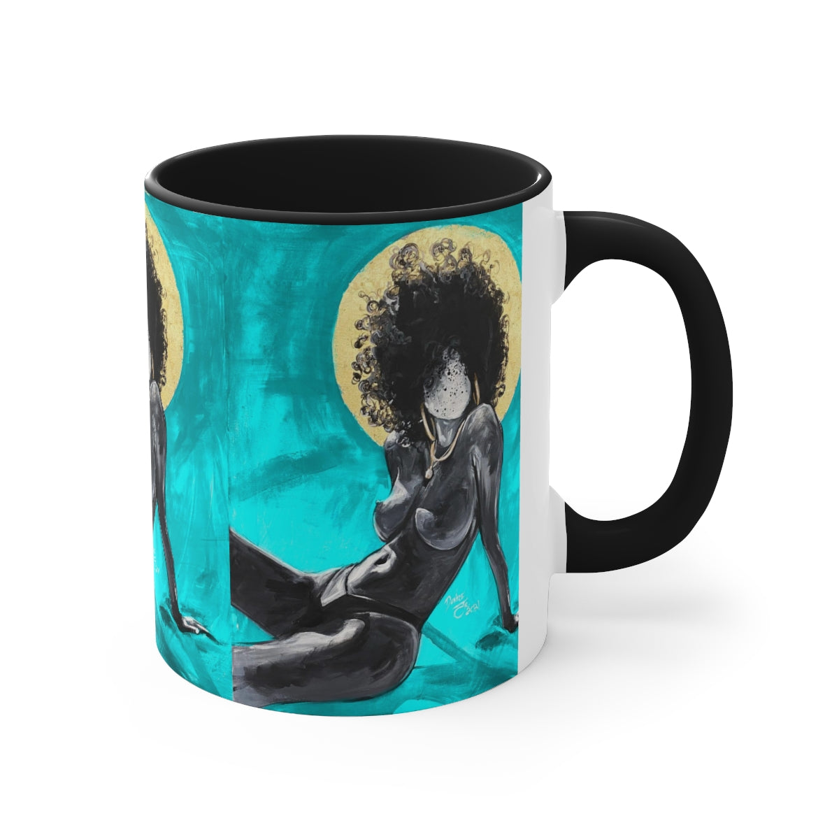 Naturally Nude III TEAL Accent Coffee Mug, 11oz