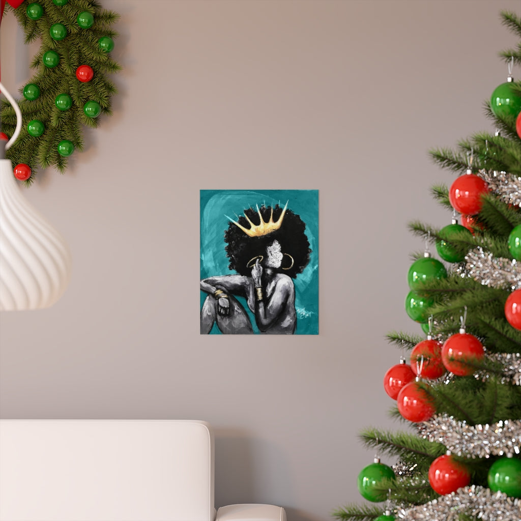 Naturally Queen VI TEAL Premium Matte vertical posters