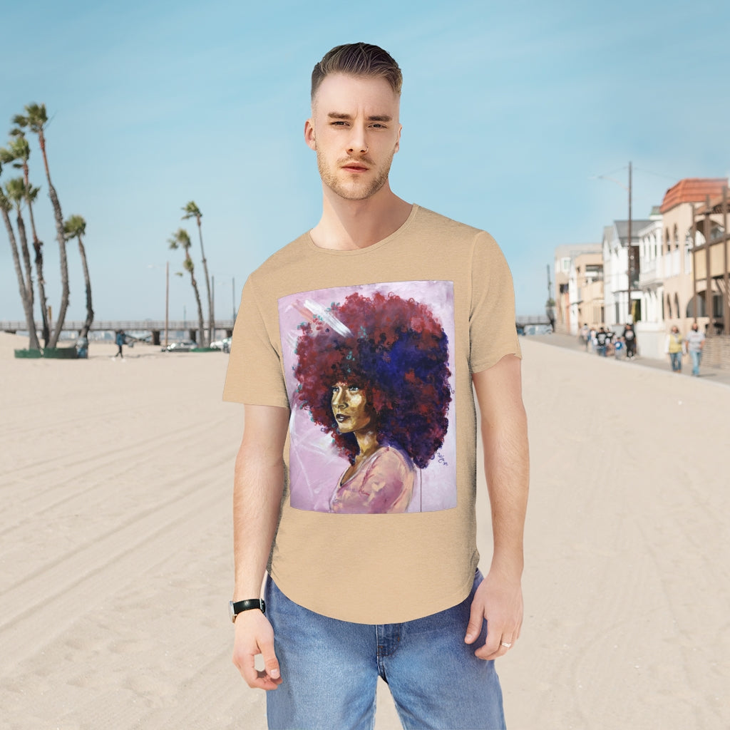 Naturally Kayla Madonna Men's Jersey Curved Hem Tee