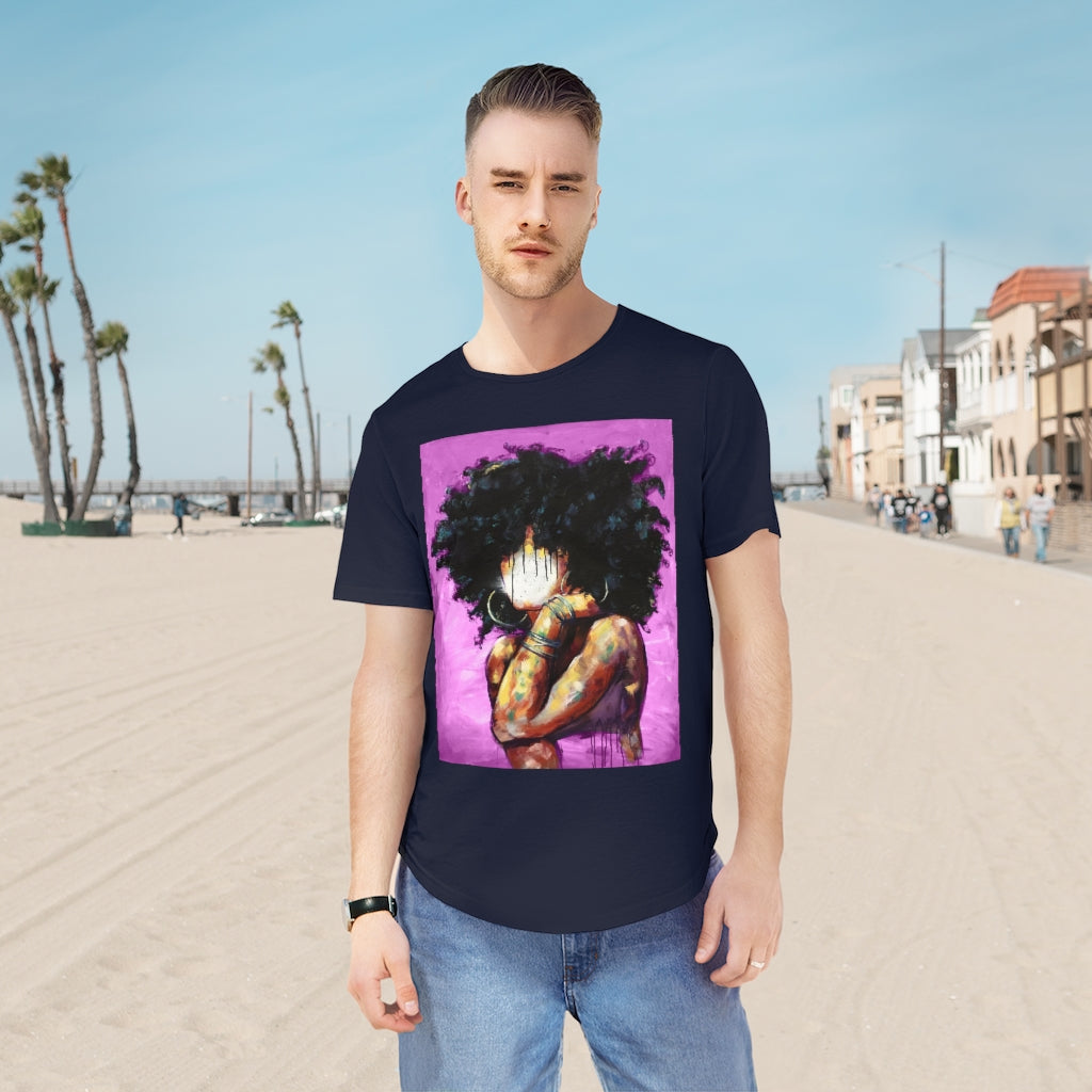 Naturally II PINK Men's Jersey Curved Hem Tee