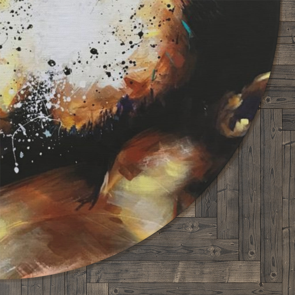 Naturally Black Love III Round Rug