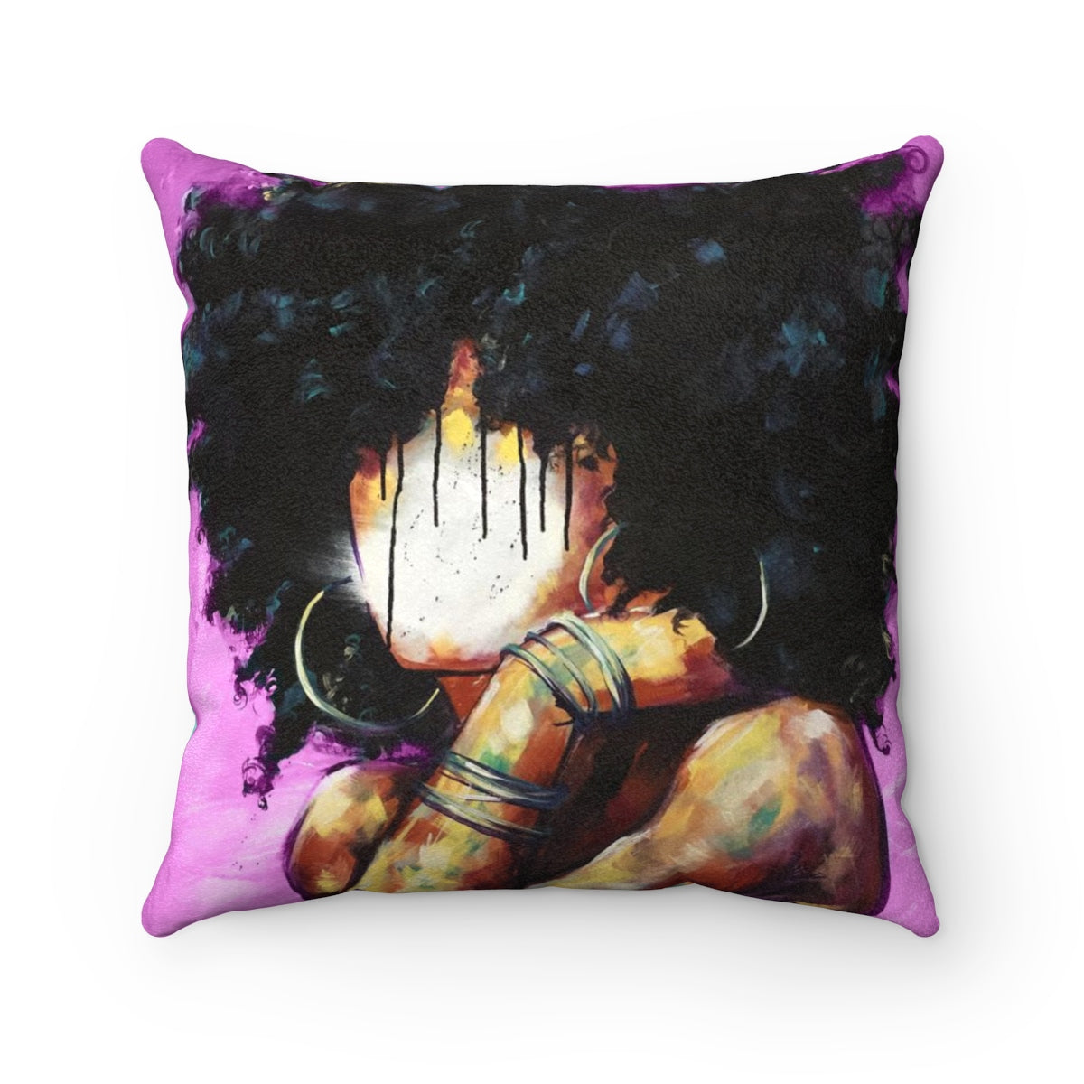 Naturally II PINK/TEAL Faux Suede Square Pillow