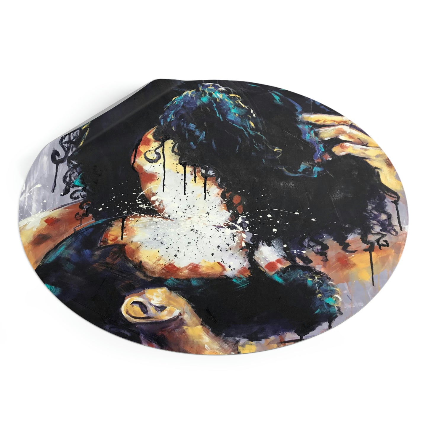 Naturally Black Love II Round Vinyl Stickers