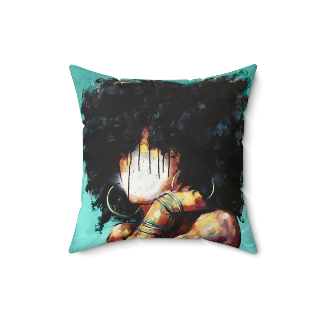 Naturally II TEAL Faux Suede Square Pillow