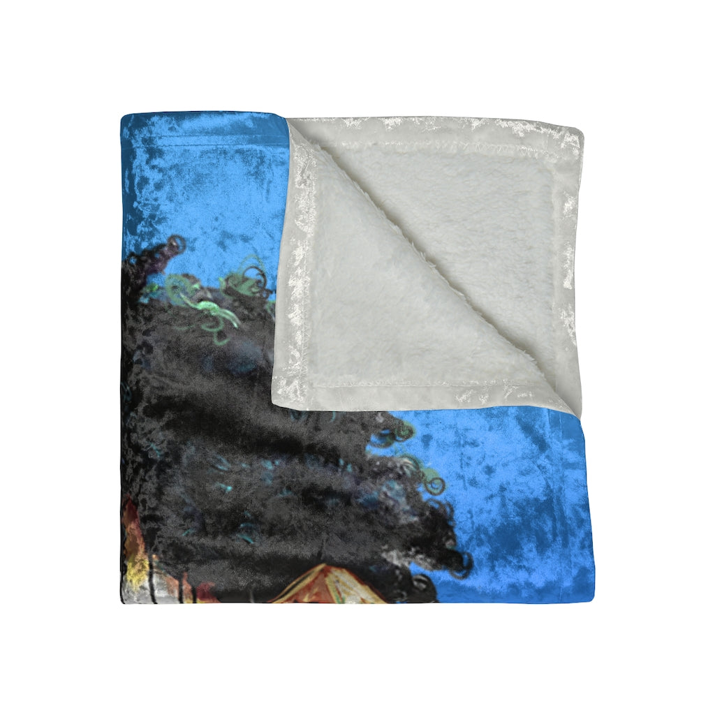Naturally the Riveter BLUE Crushed Velvet Blanket