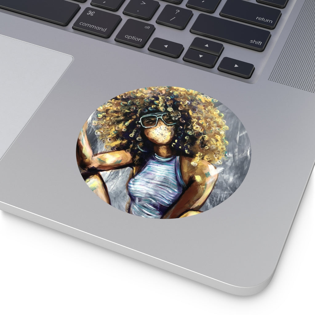 Naturally Nia Round Vinyl Stickers