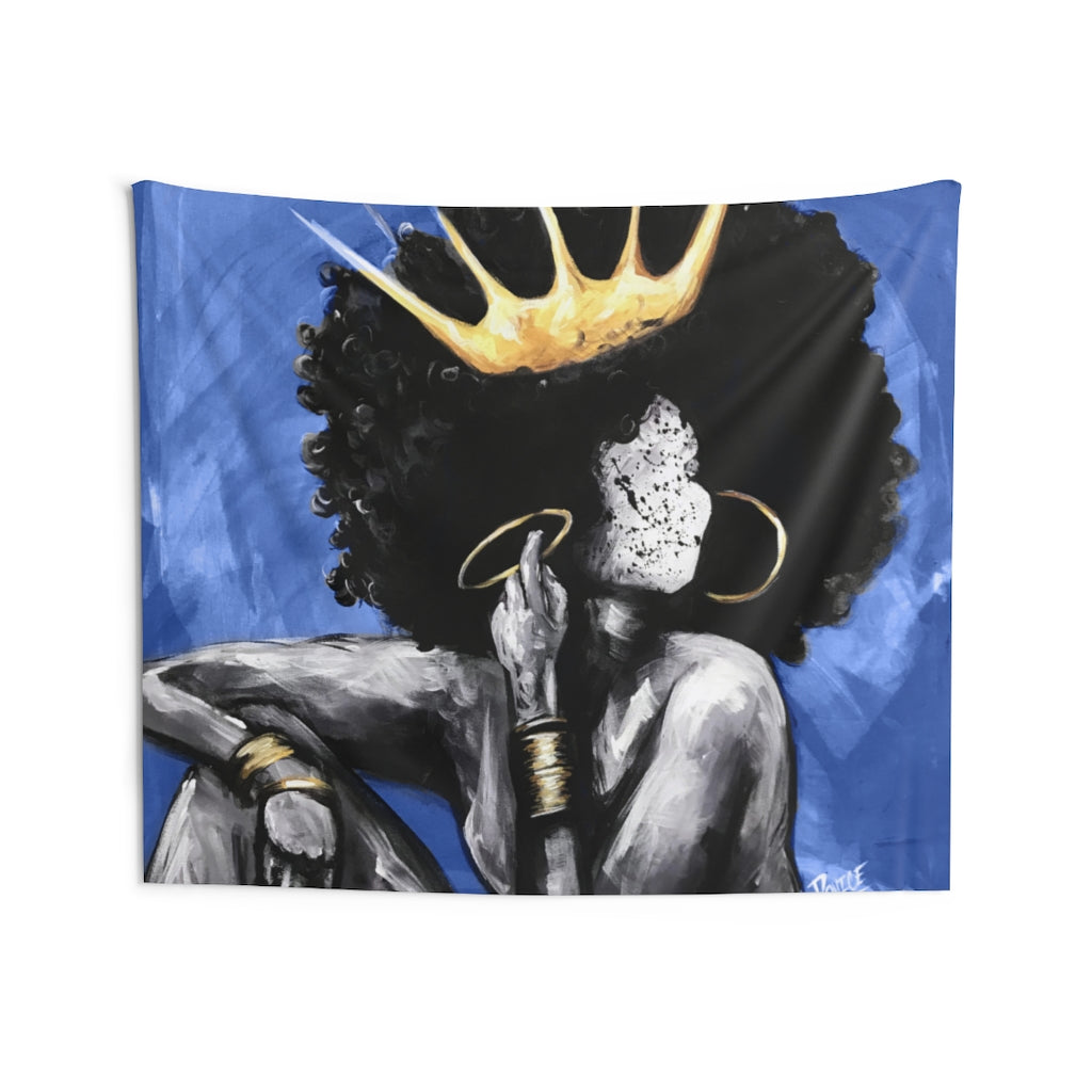 Naturally Queen VI BLUE Indoor Wall Tapestries