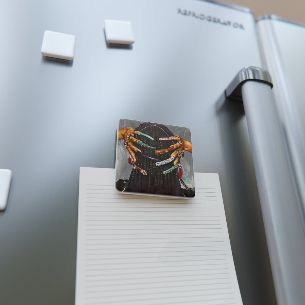 Naturally the Culture I Porcelain Magnet, Square