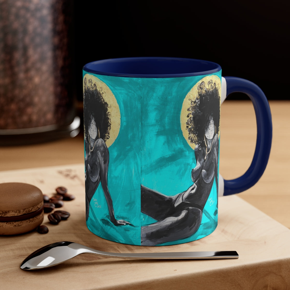 Naturally Nude III TEAL Accent Coffee Mug, 11oz