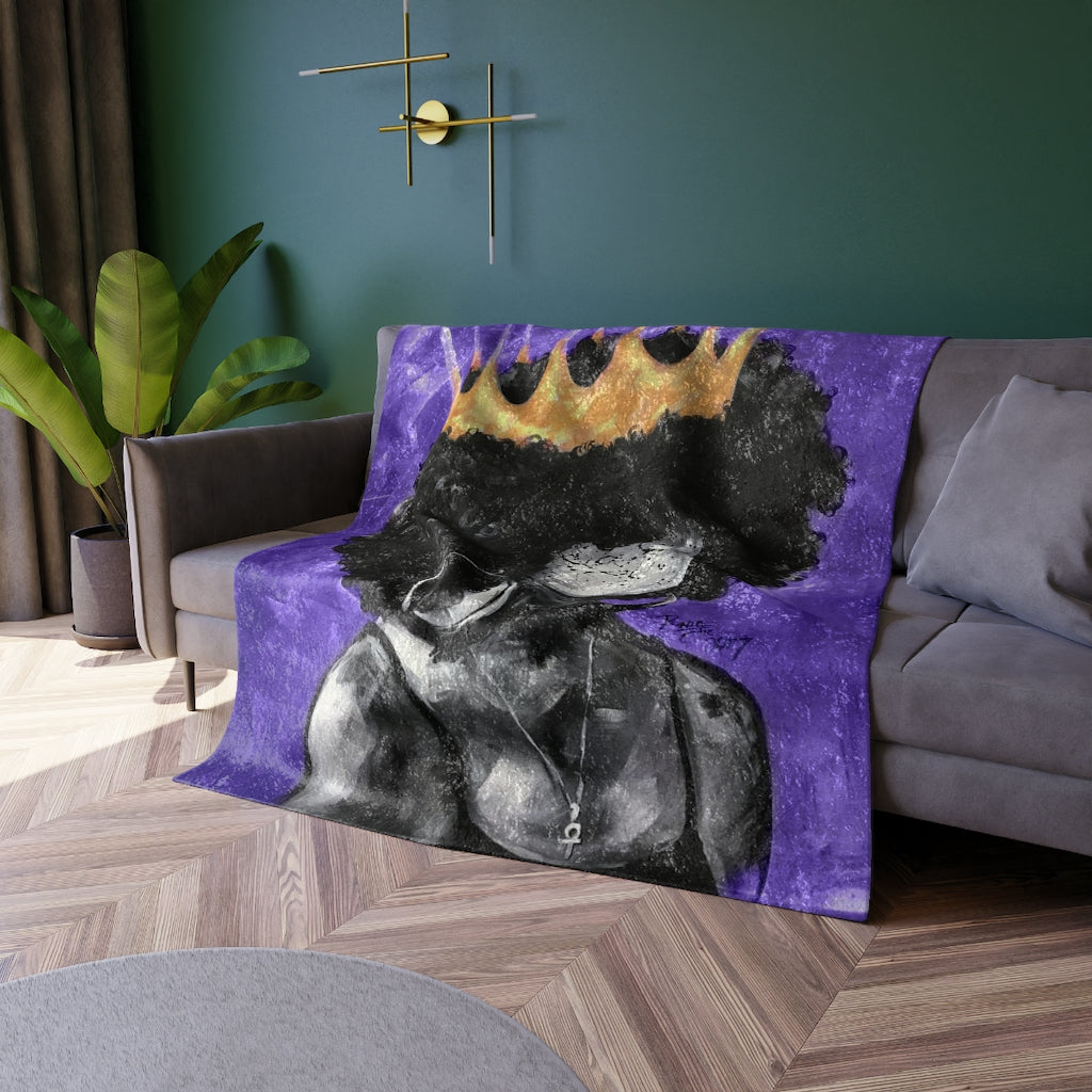 Naturally Queen II PURPLE Crushed Velvet Blanket