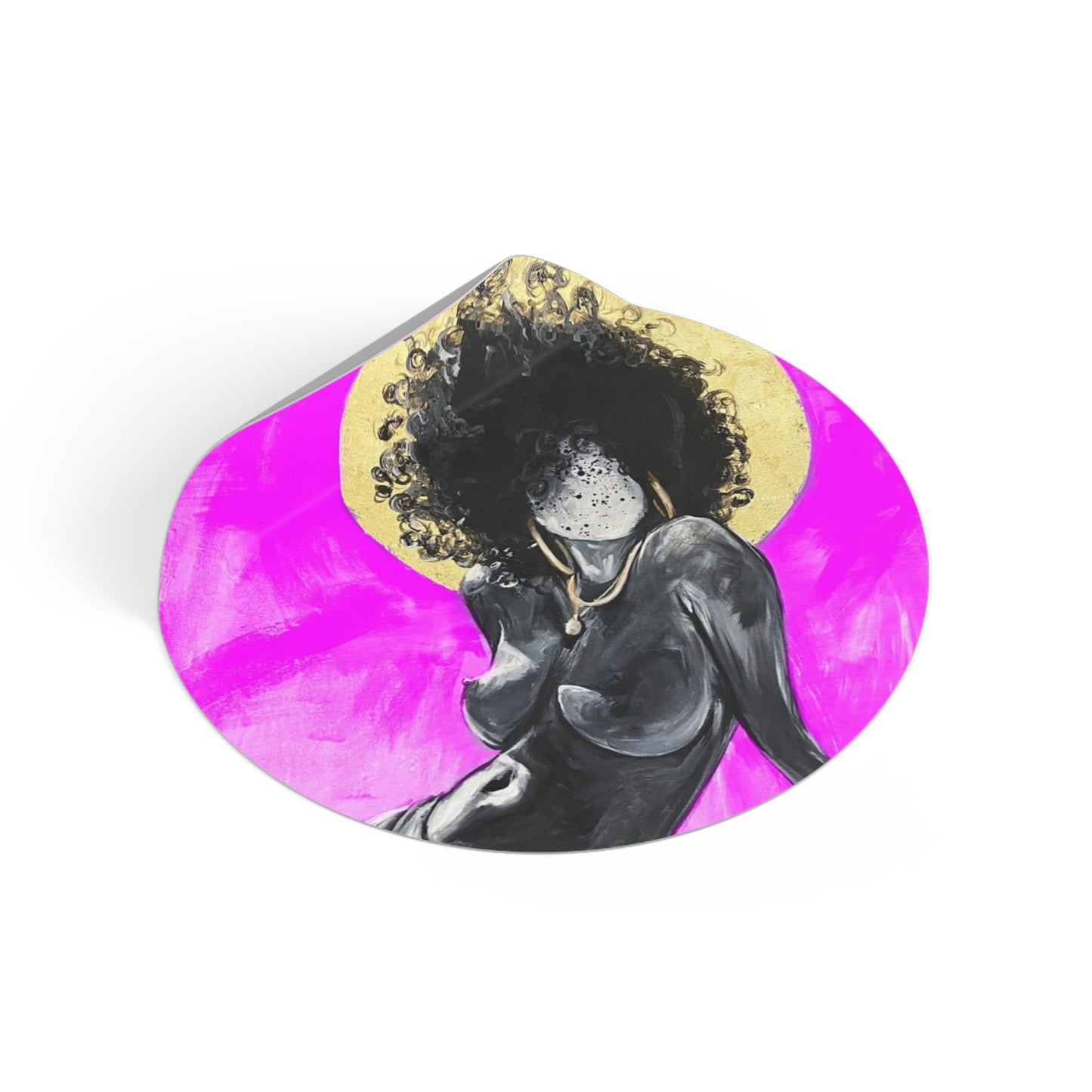Naturally Nude III PINK Round Vinyl Stickers