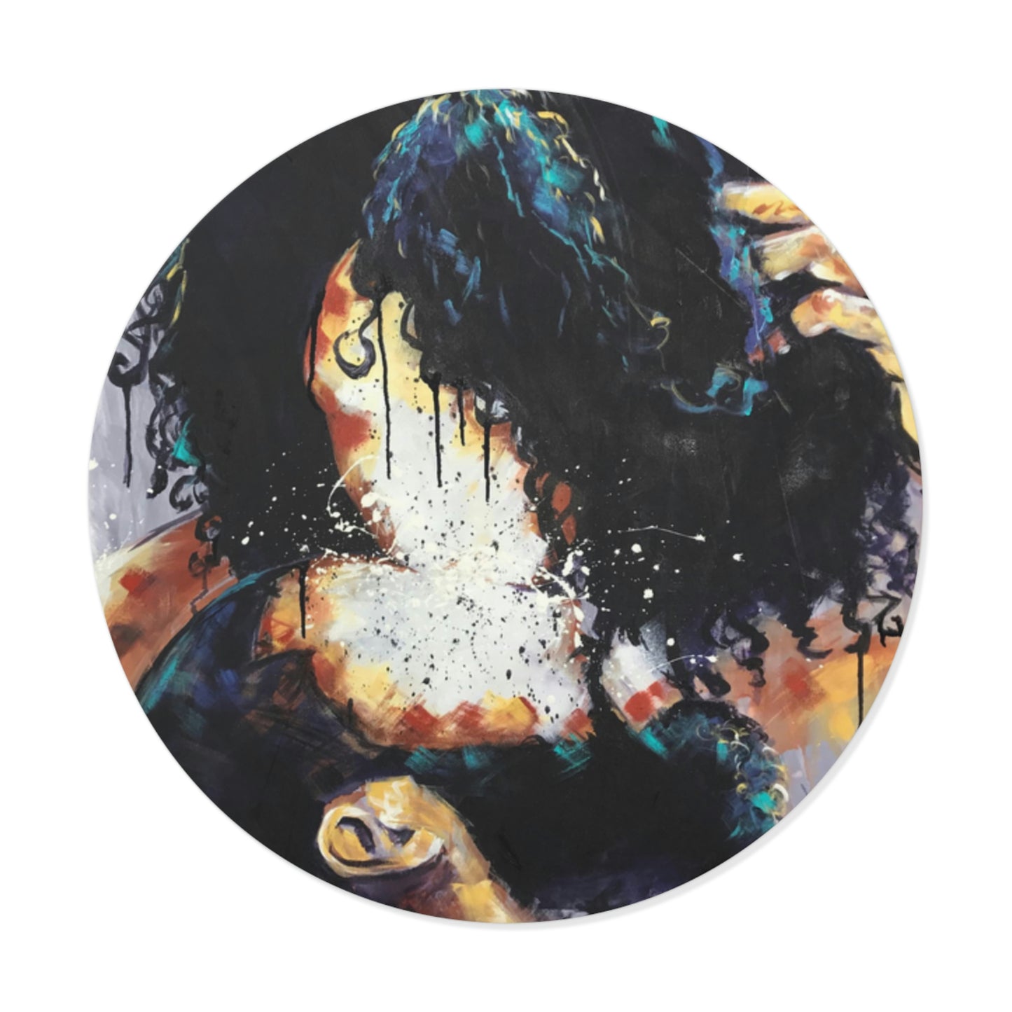 Naturally Black Love II Round Vinyl Stickers