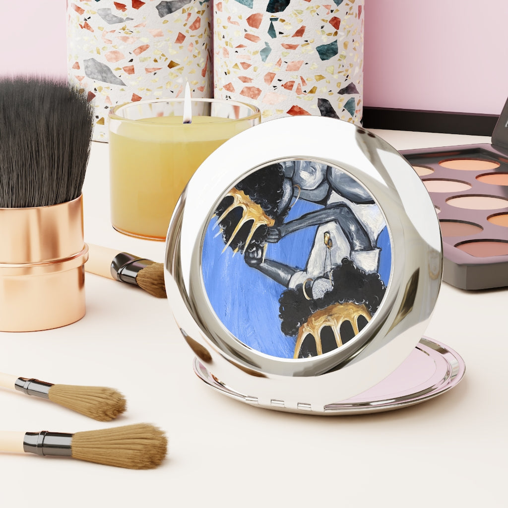 Naturally Queens BLUE Compact Travel Mirror