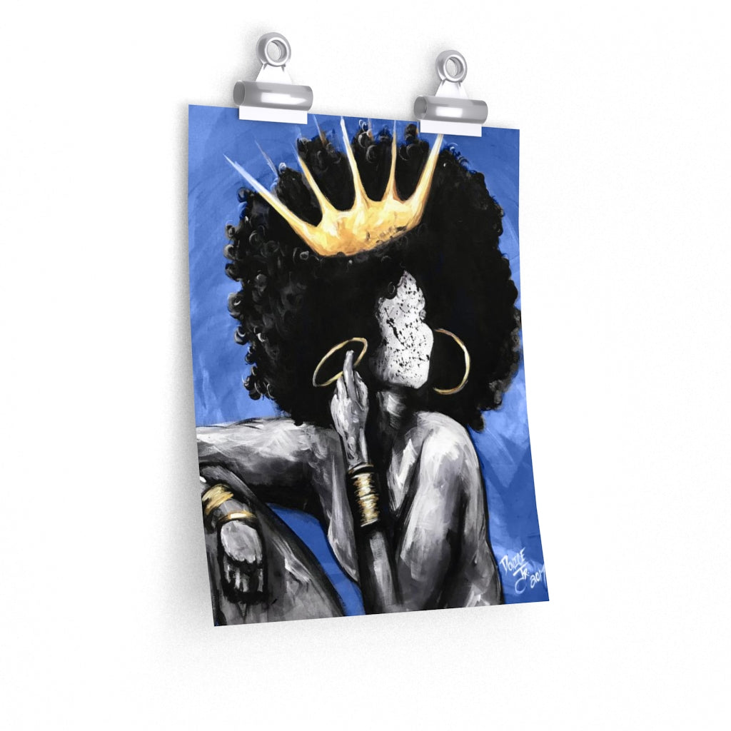 Naturally Queen VI BLUE Premium Matte vertical posters