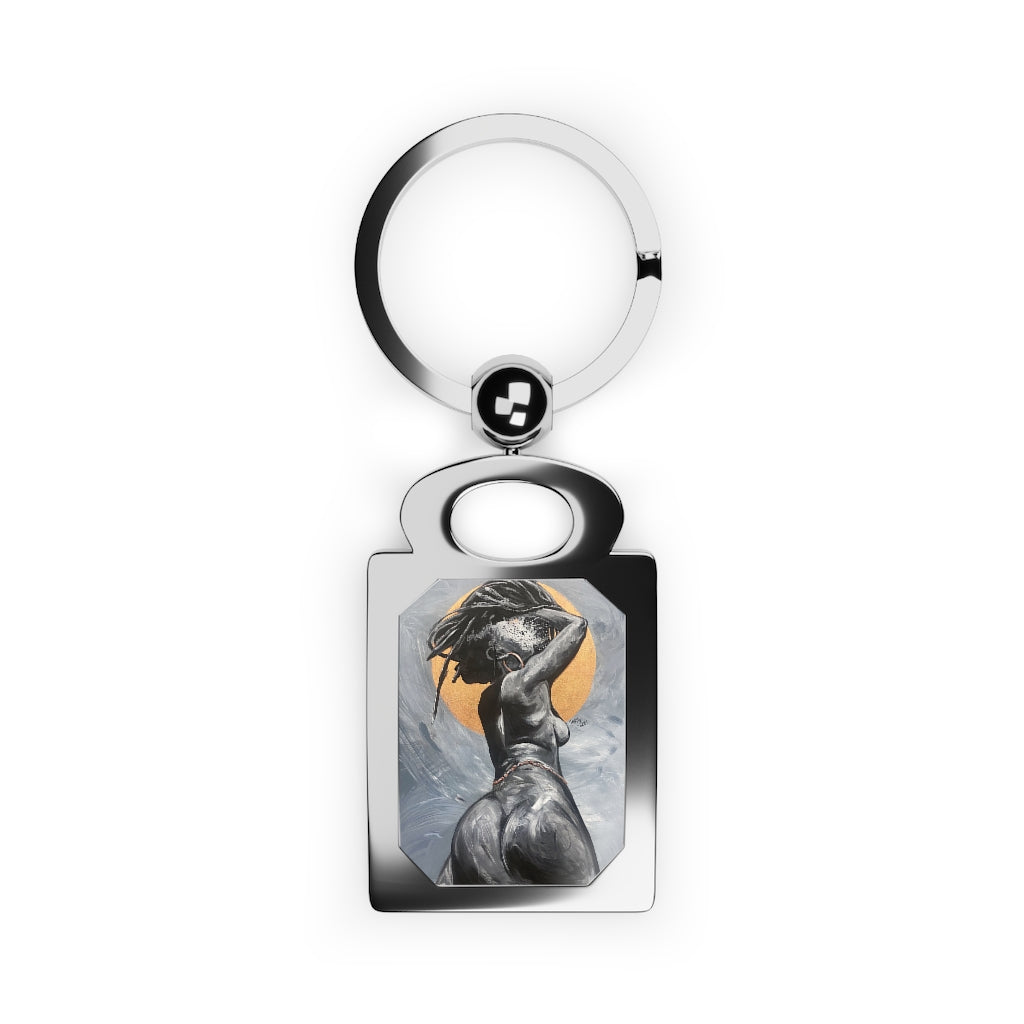 Naturally Nude V Rectangle Photo Keyring