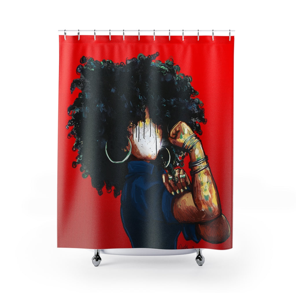 Naturally the Riveter RED Shower Curtains