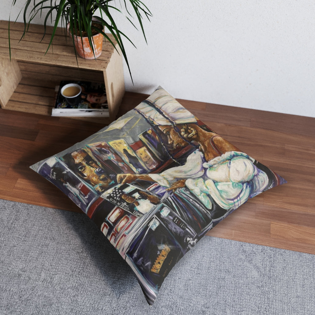 Naturally Nostalgic Tufted Floor Pillow, Square