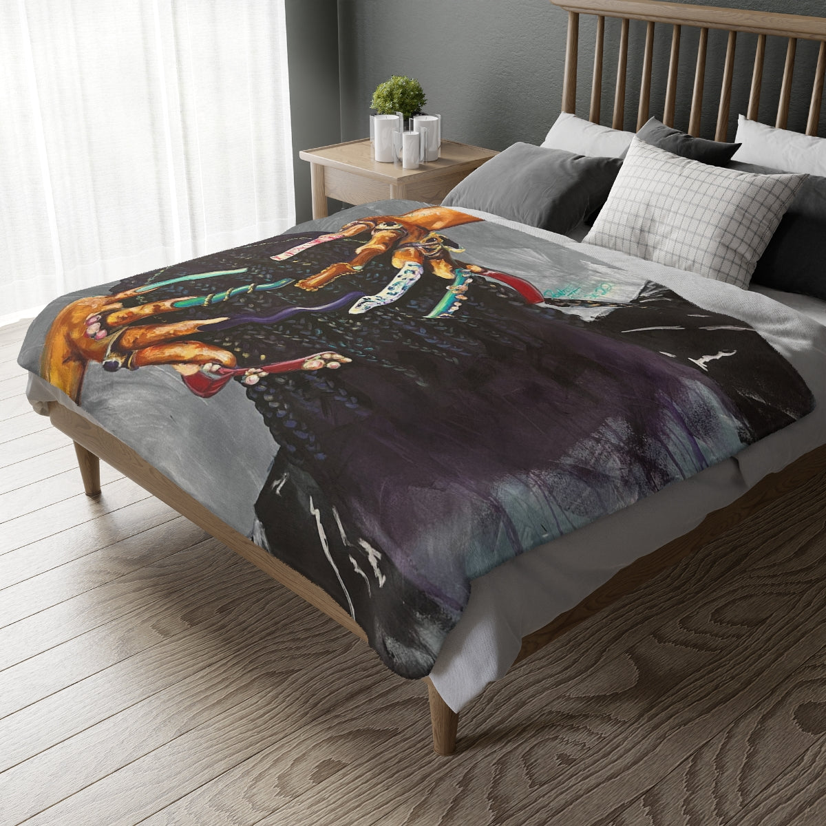 Naturally the Culture I Velveteen Minky Blanket (Two-sided print)