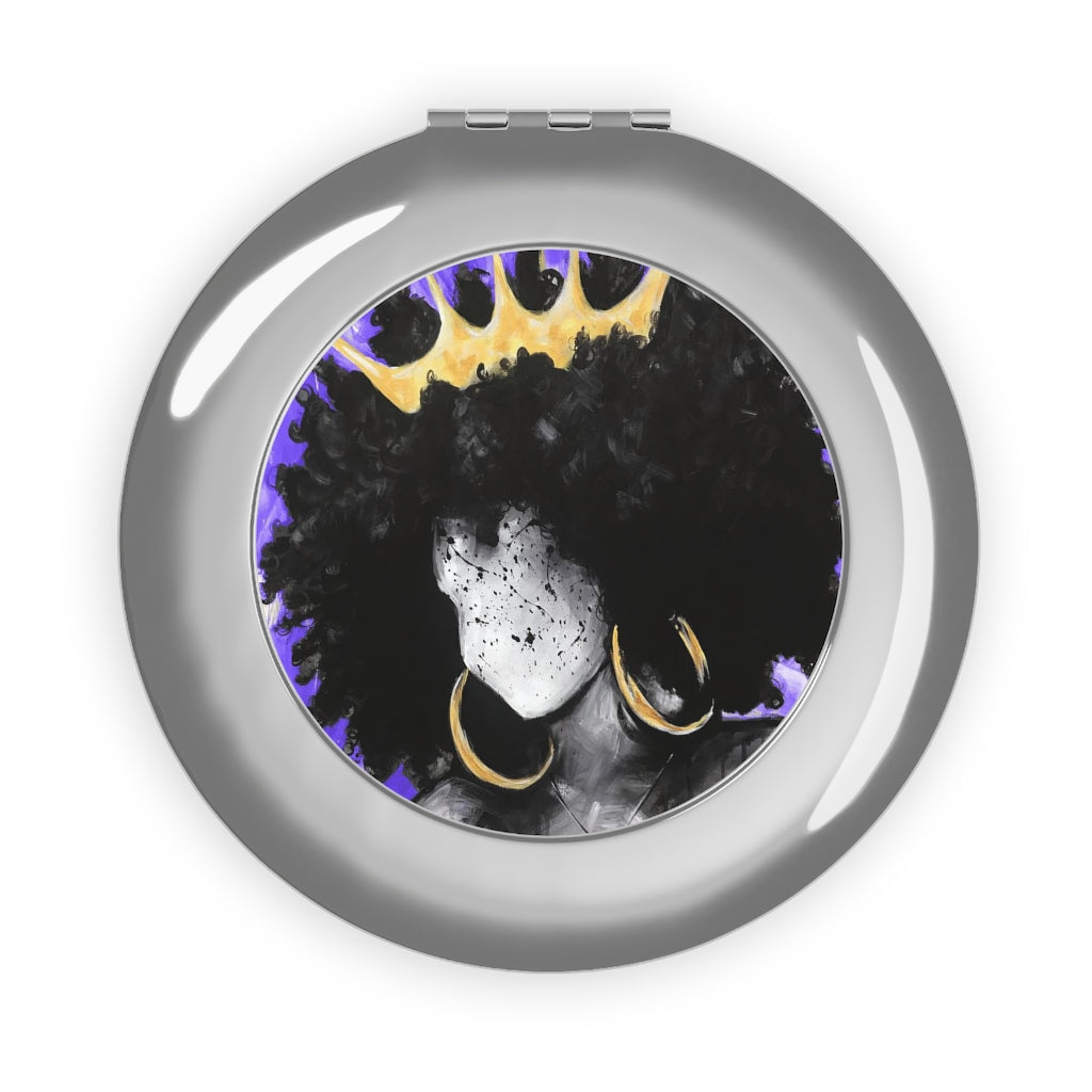 Naturally Queen III PURPLE Compact Travel Mirror