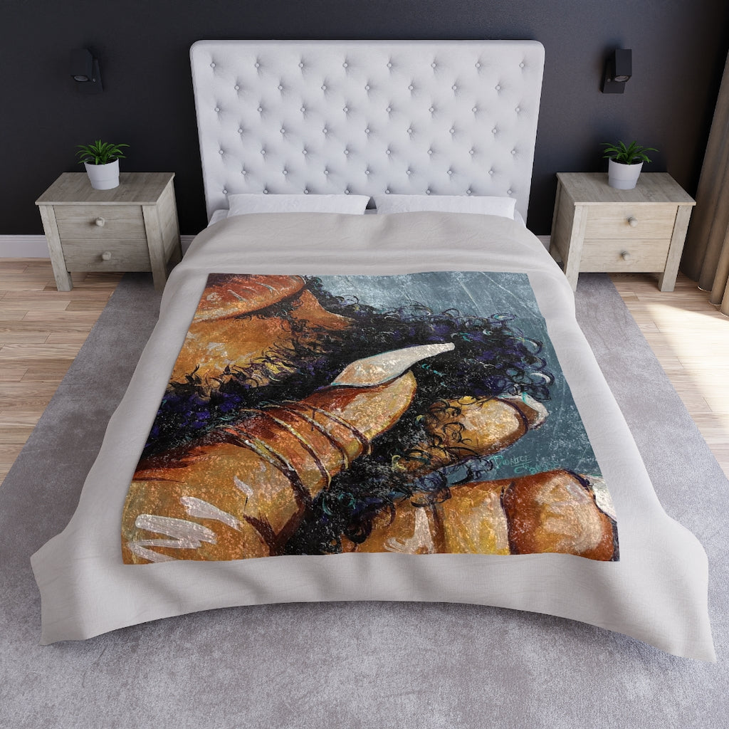 Naturally Black Love X Crushed Velvet Blanket