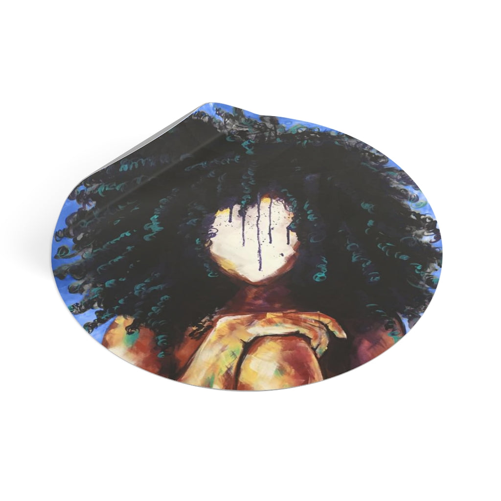 Naturally I BLUE Round Vinyl Stickers