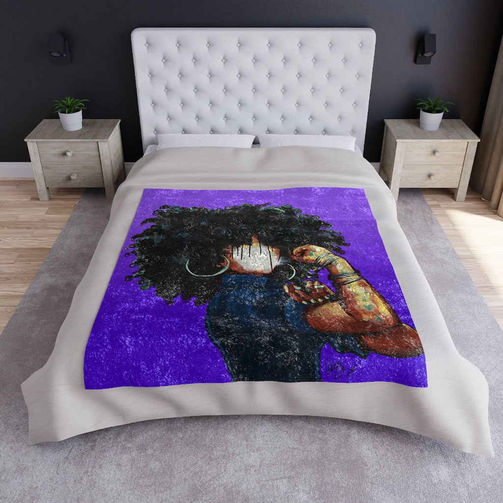 Naturally the Riveter PURPLE Crushed Velvet Blanket