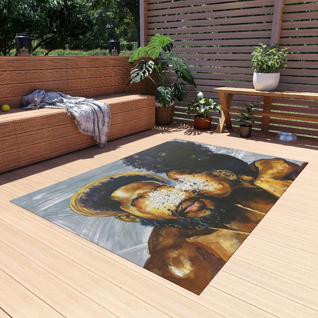 Naturally Black Love IV Outdoor Rug