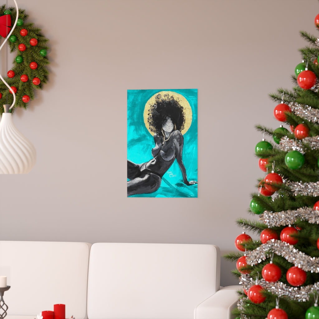 Naturally Nude III TEAL Premium Matte vertical posters