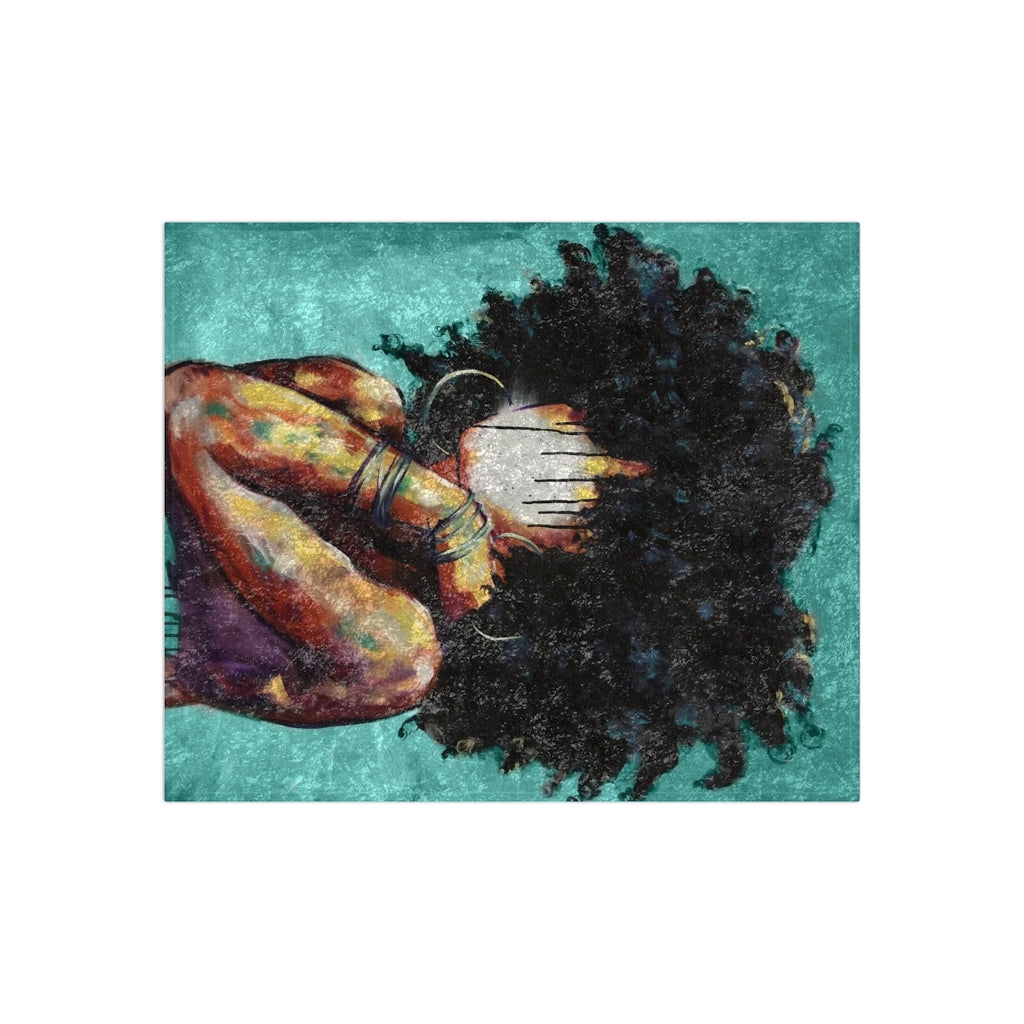 Naturally II TEAL Crushed Velvet Blanket