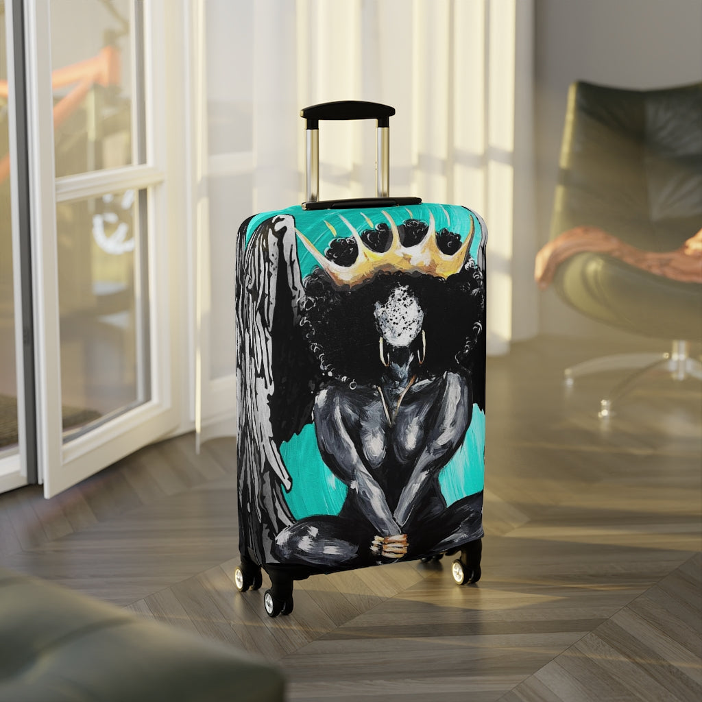Naturally Queen XIX ANGEL TEAL Luggage Cover