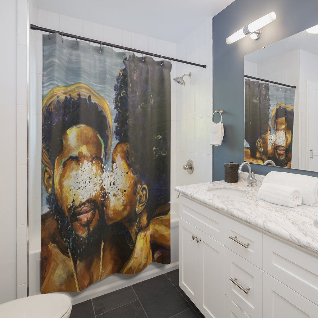 Naturally Black Love IV Shower Curtains
