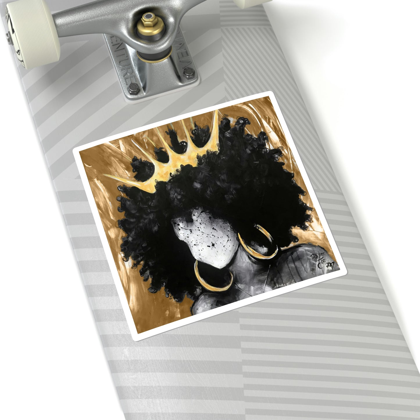 Naturally Queen III GOLD Square Stickers