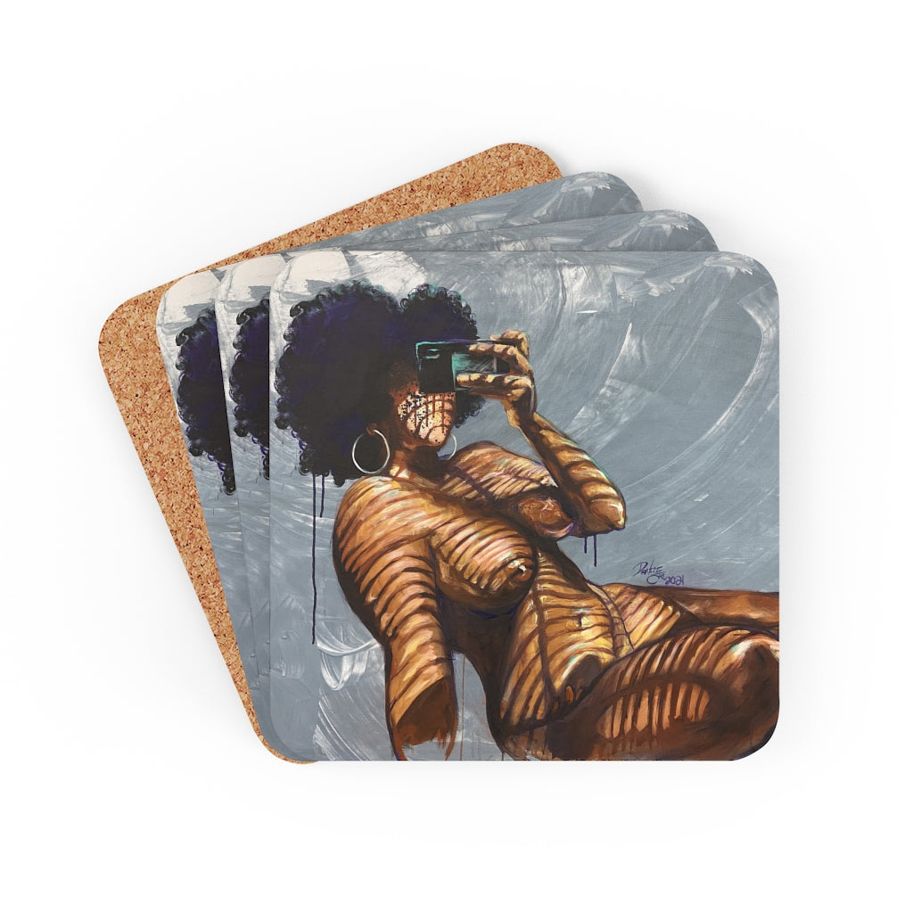 Naturally Nude I Corkwood Coaster Set