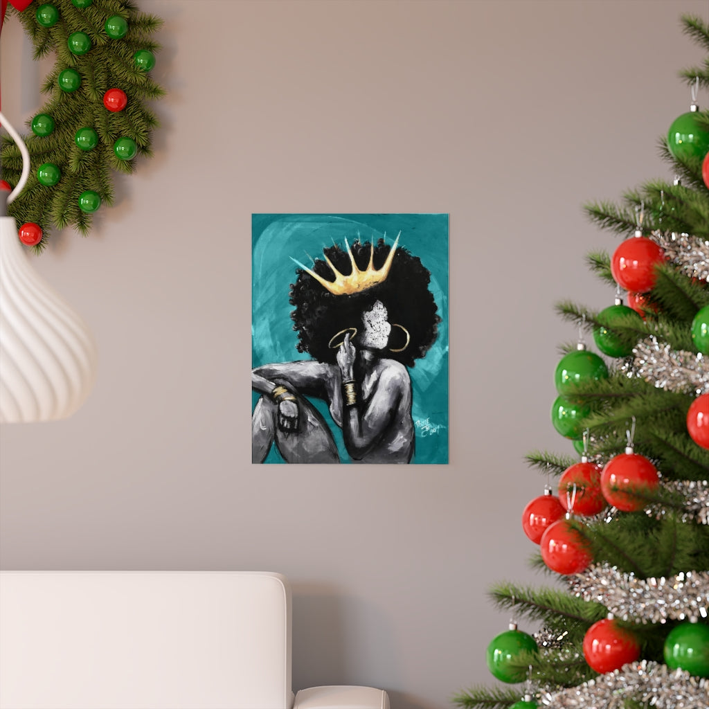 Naturally Queen VI TEAL Premium Matte vertical posters