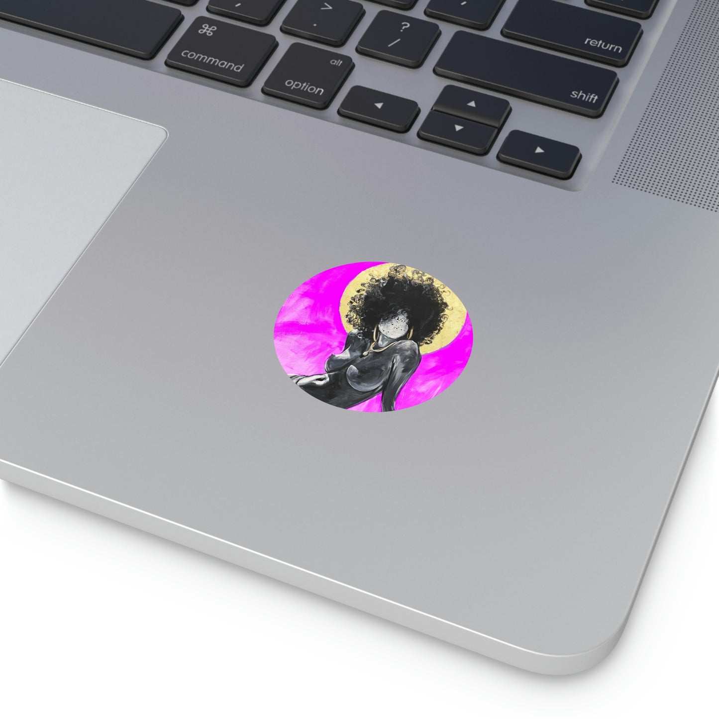 Naturally Nude III PINK Round Vinyl Stickers