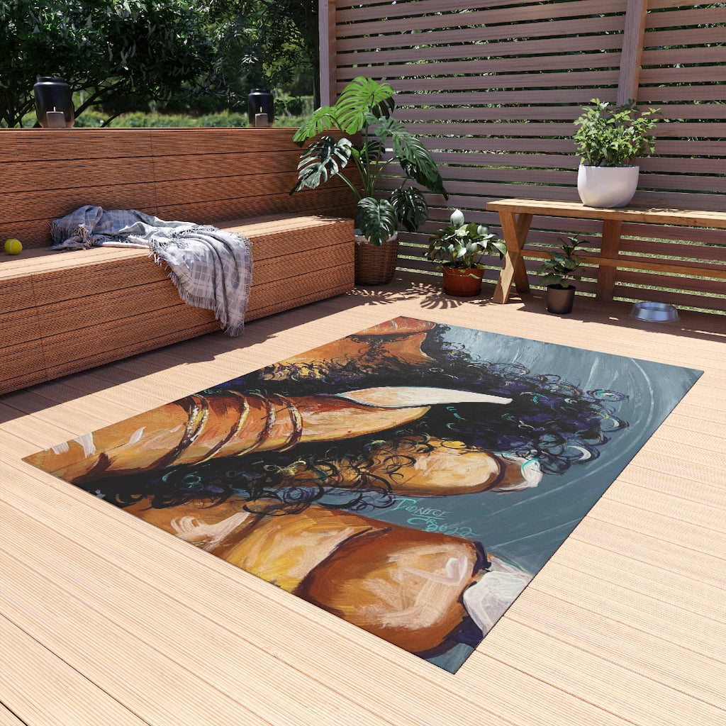 Naturally Black Love X Outdoor Rug
