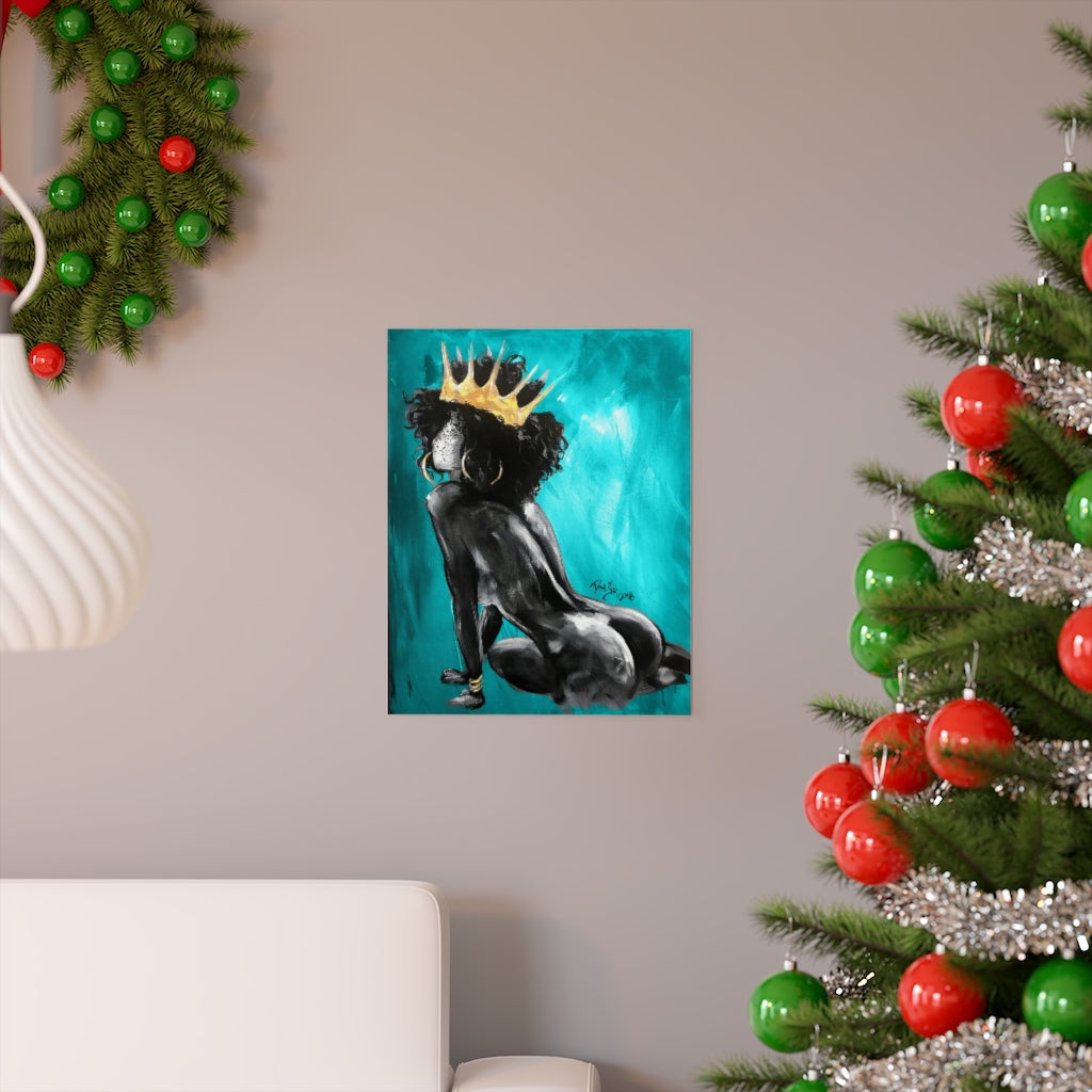 Naturally Queen VIII TEAL Premium Matte vertical posters