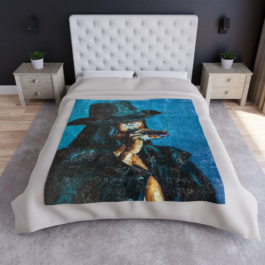 Naturally Dope V Crushed Velvet Blanket