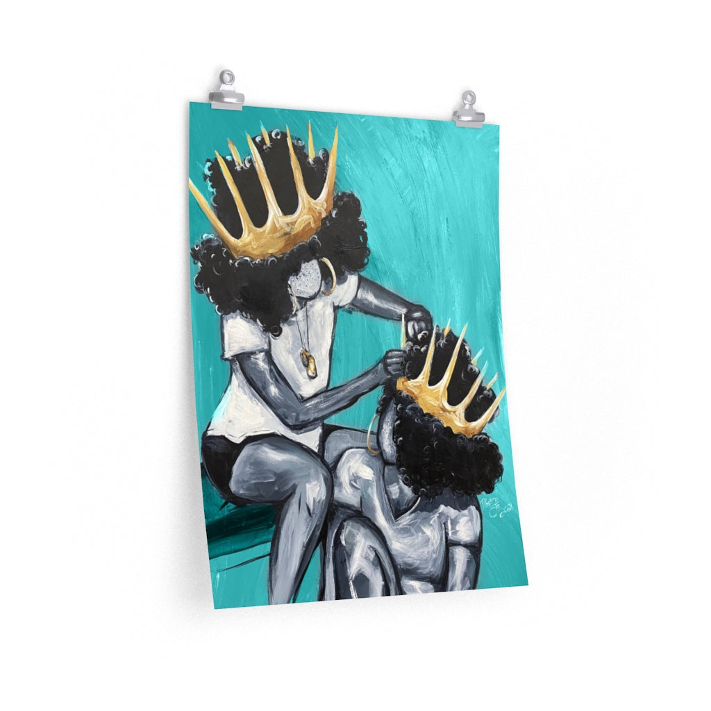 Naturally Queens TEAL Premium Matte vertical posters