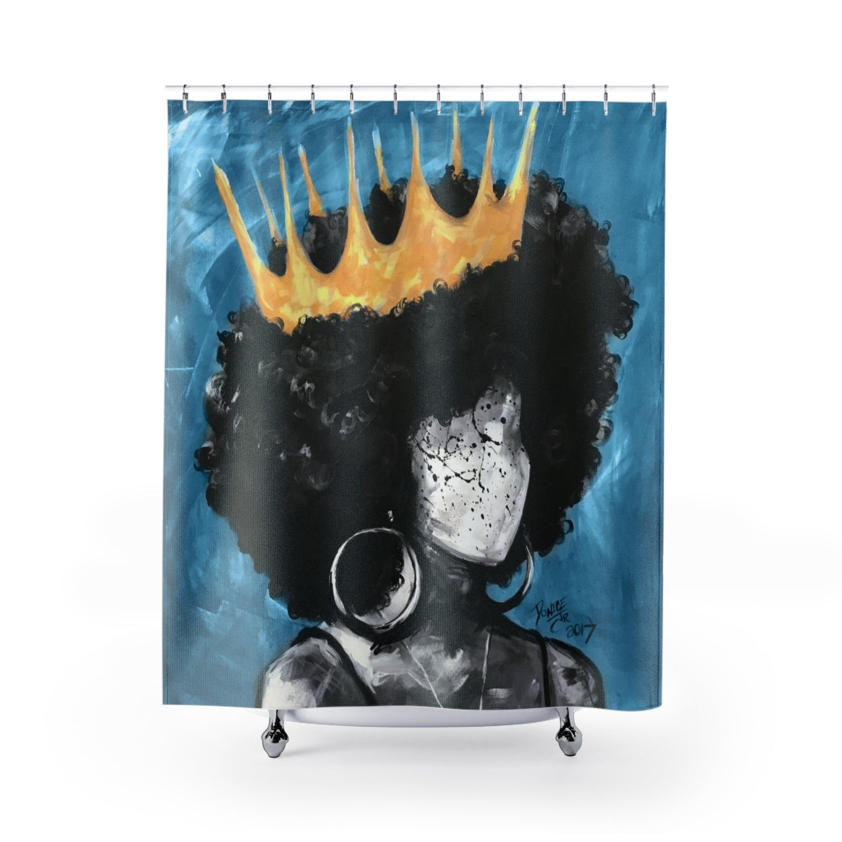 Naturally Queen II BLUE Shower Curtains