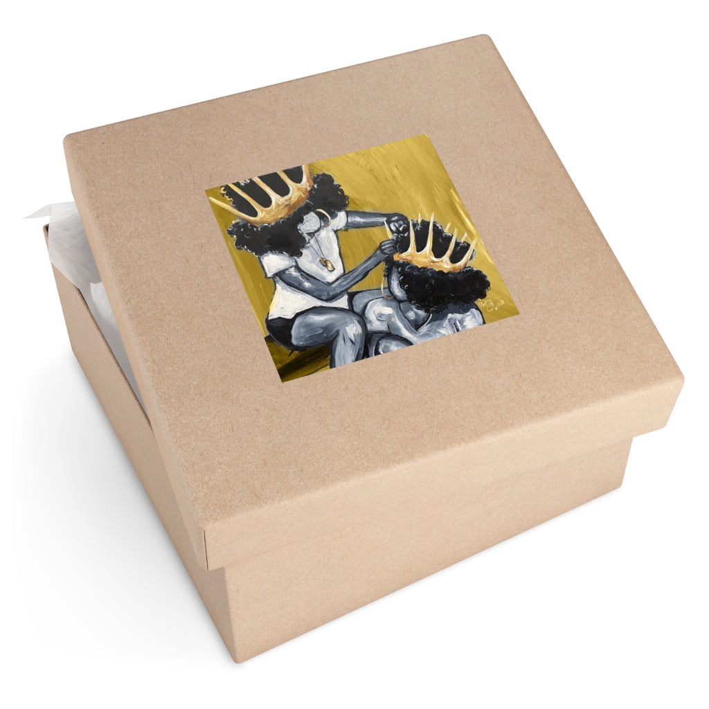 Naturally Queens GOLD Square Vinyl Stickers