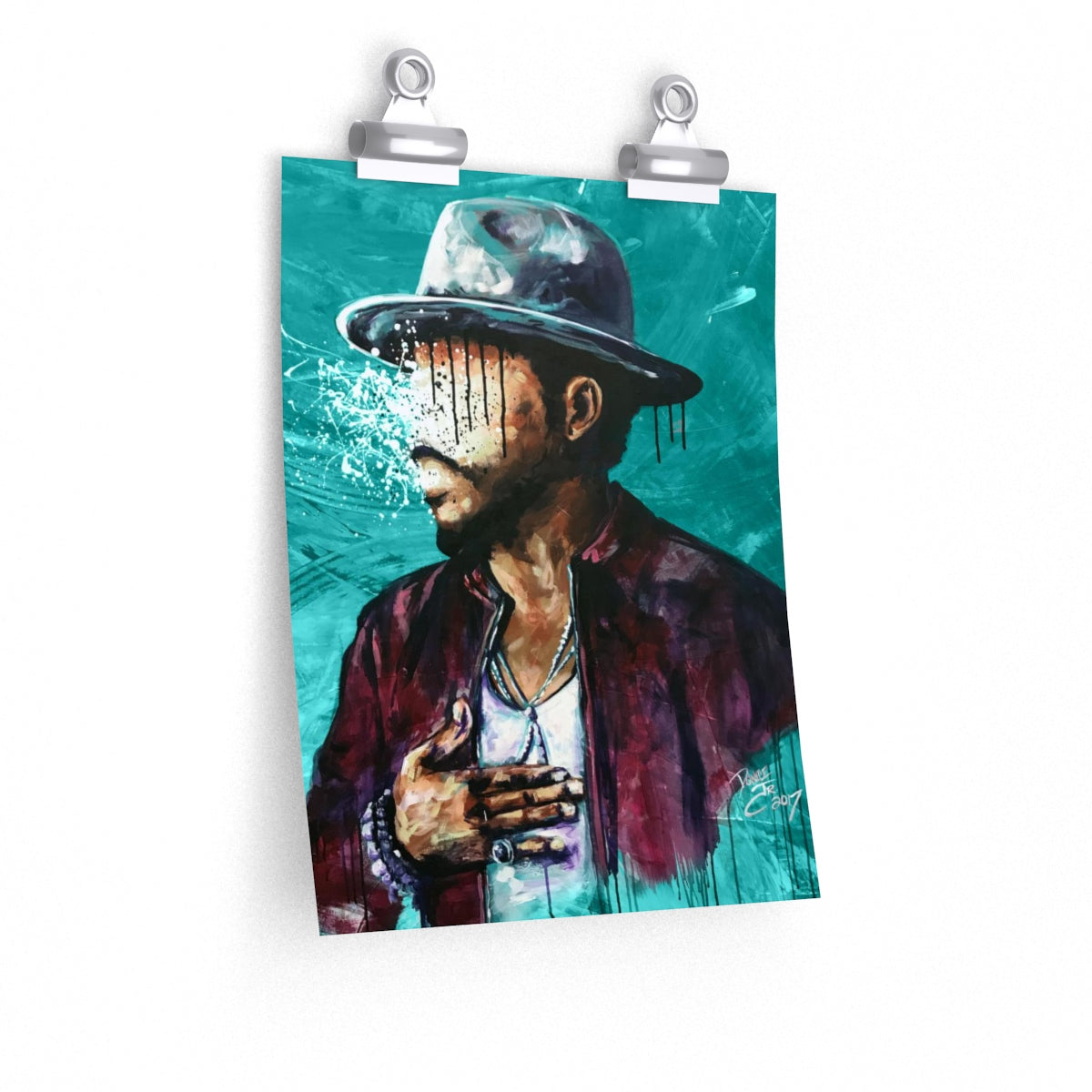 Naturally Charlene TEAL Premium Matte vertical posters