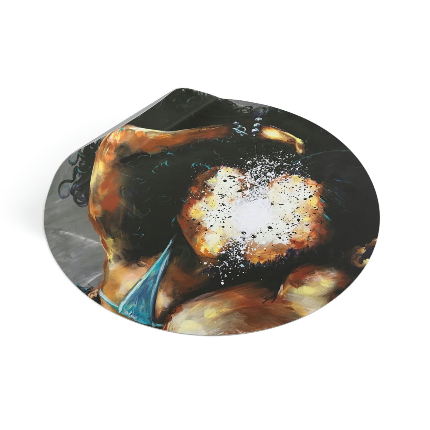 Naturally Black Love III Round Vinyl Stickers