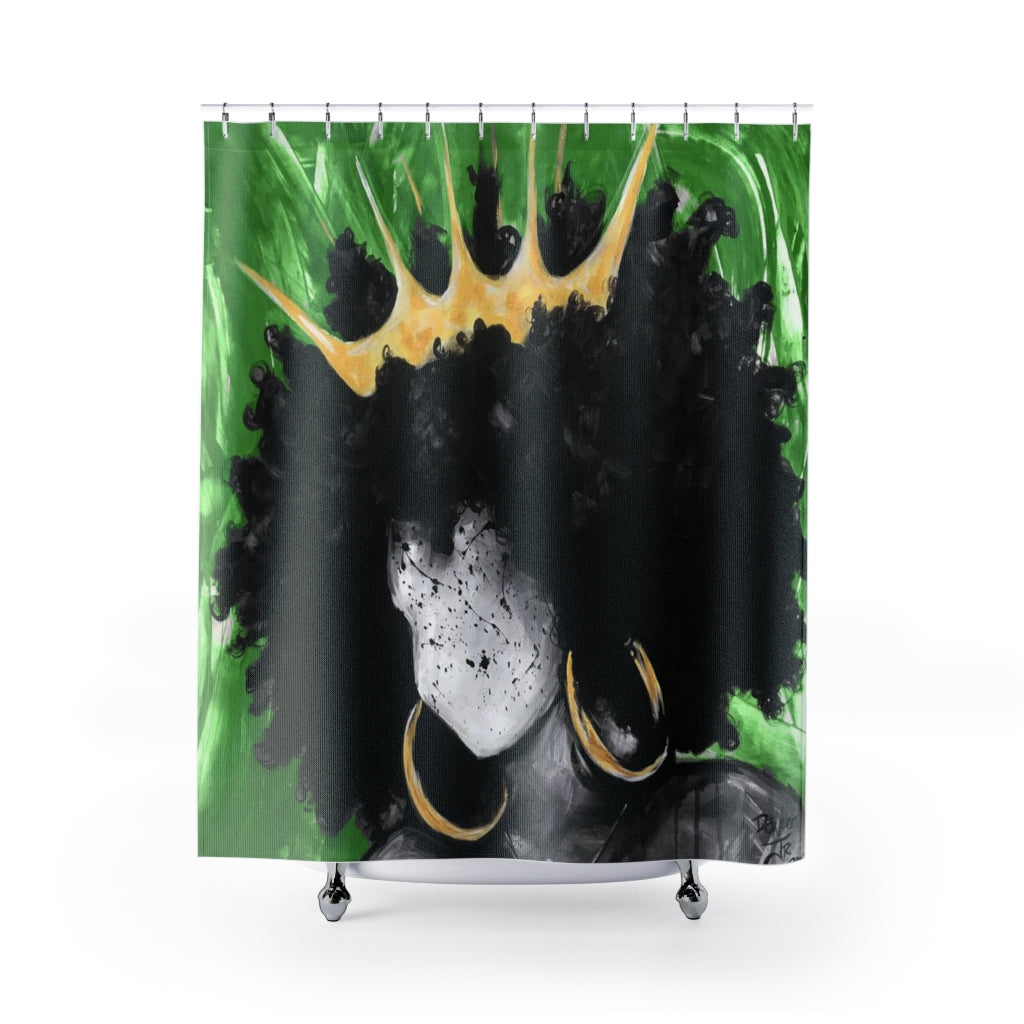 Naturally Queen III GREEN Shower Curtains