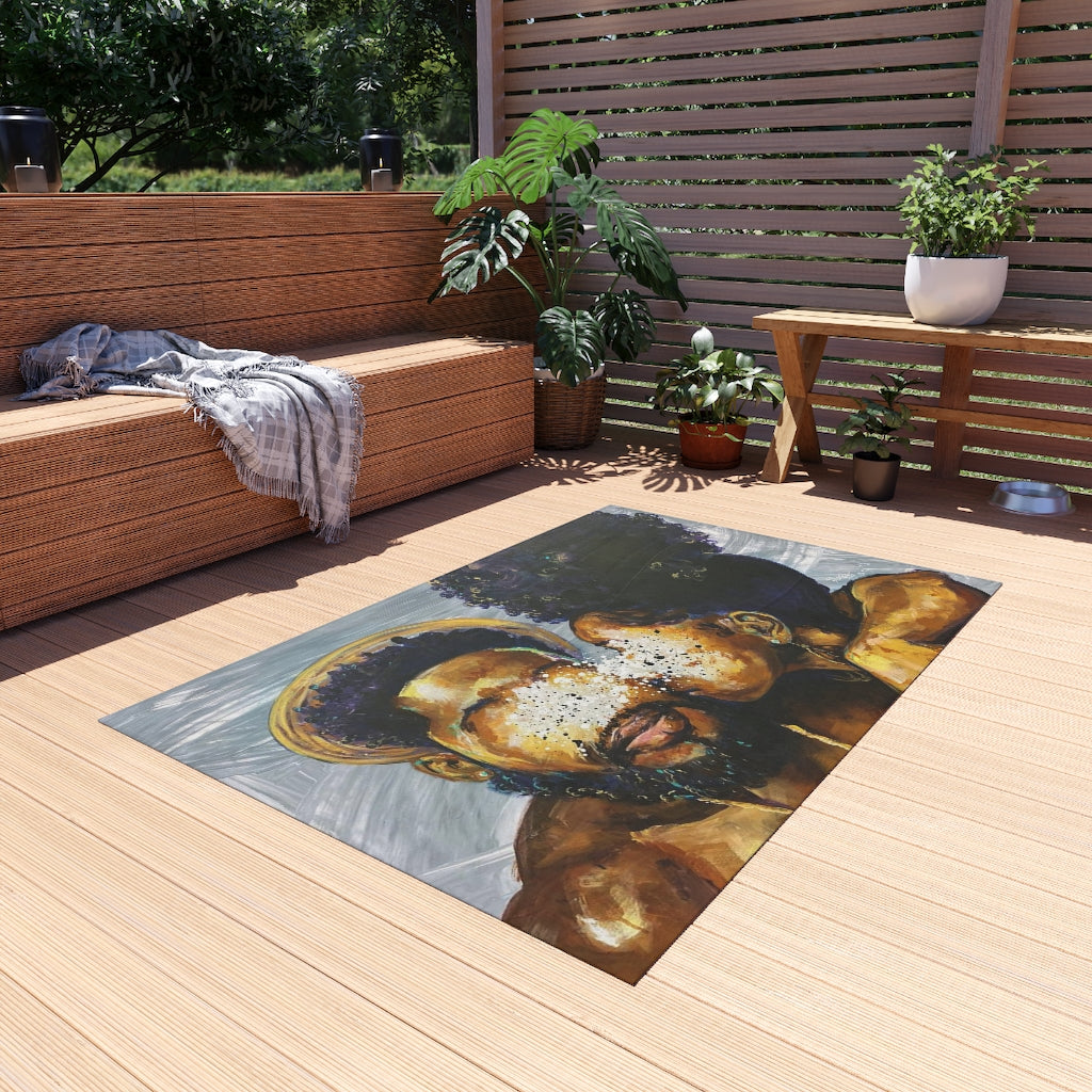Naturally Black Love IV Outdoor Rug